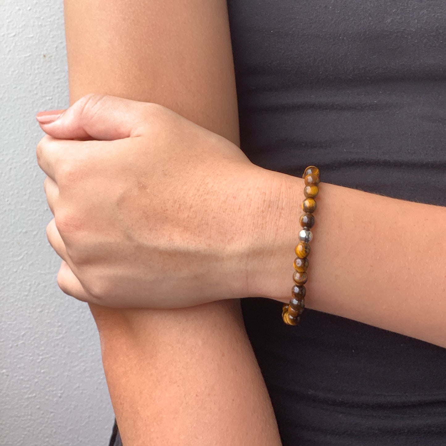 Tigers Eye & Stainless Steel bracelet