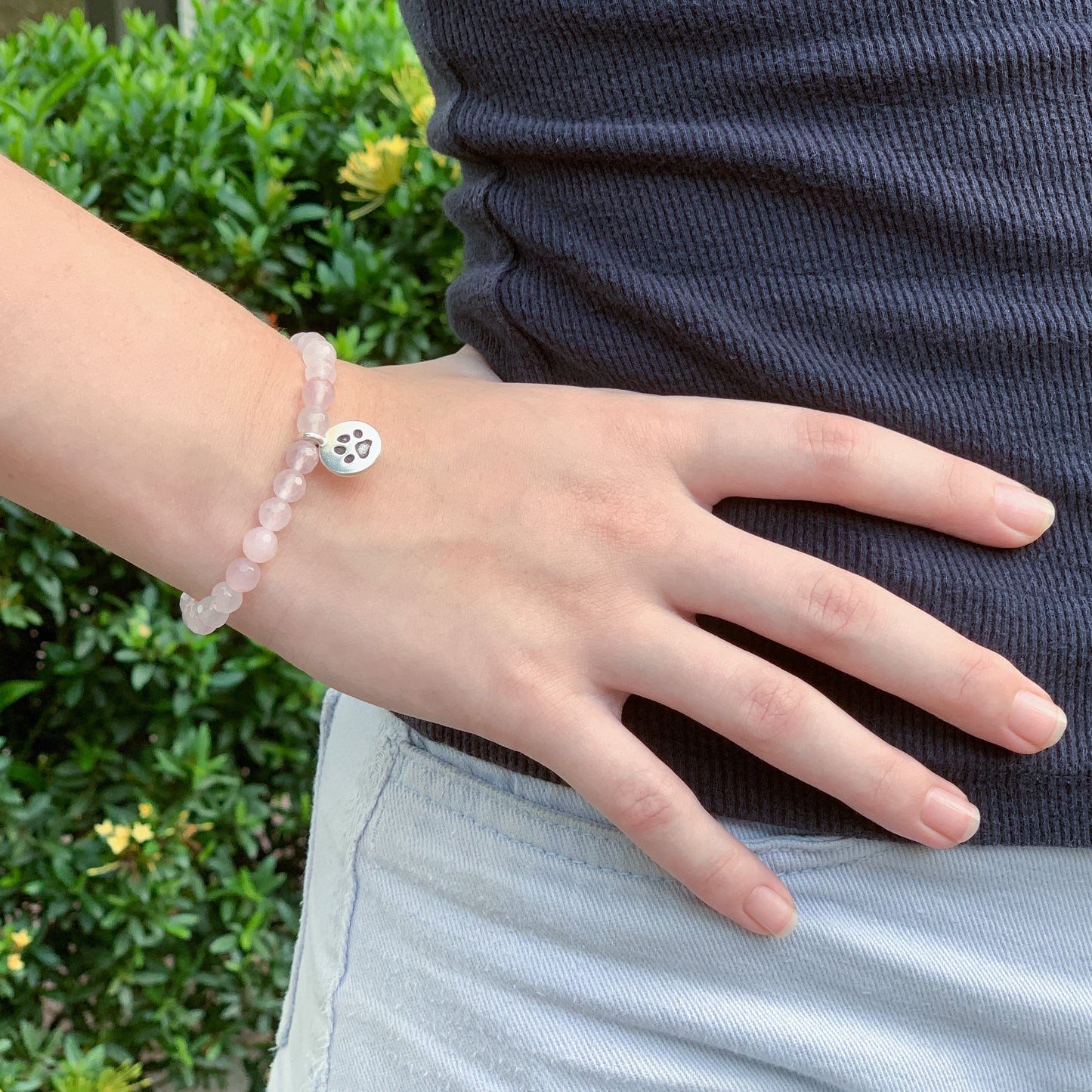 Rose Quartz Charm bracelet