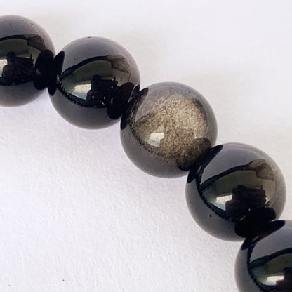 Silver Obsidian with Crackle Quartz bracelet