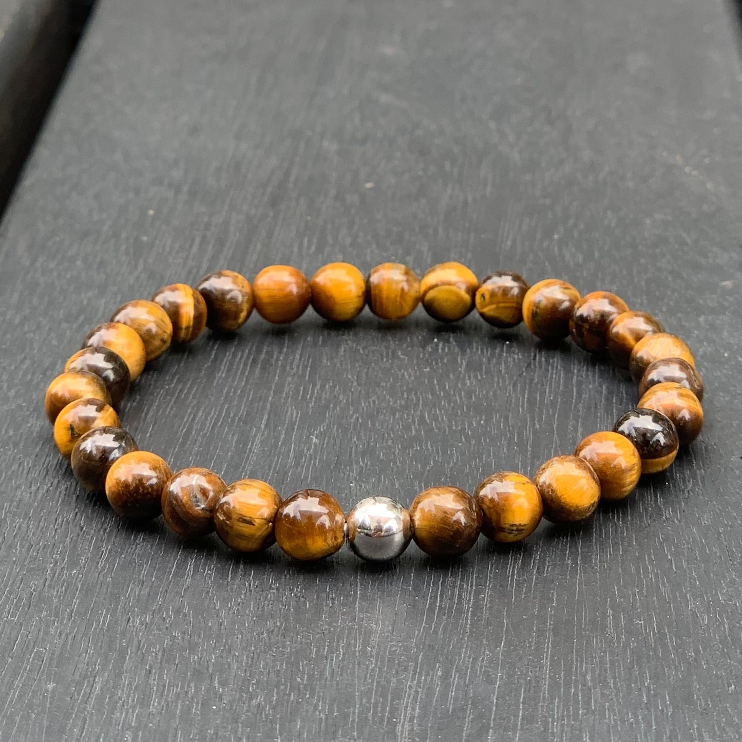 Tigers Eye & Stainless Steel bracelet