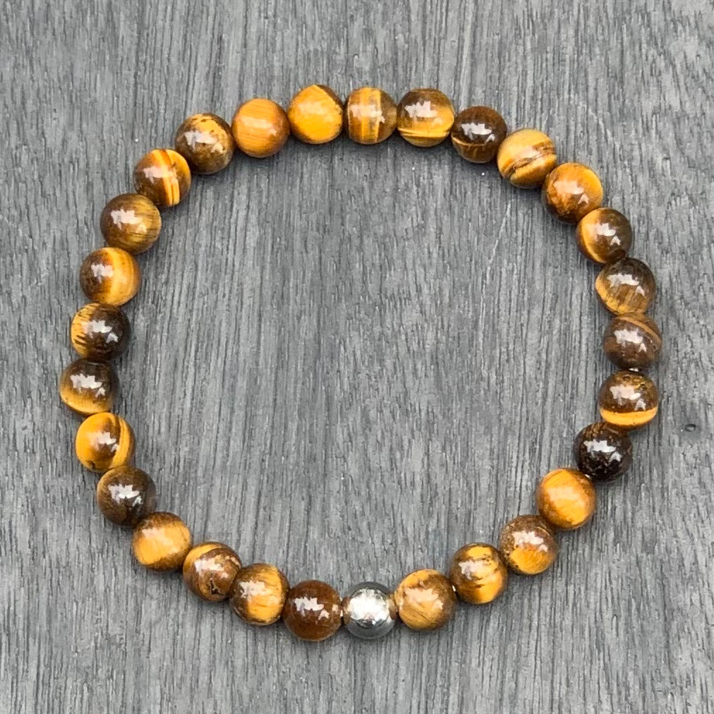 Tigers Eye & Stainless Steel bracelet